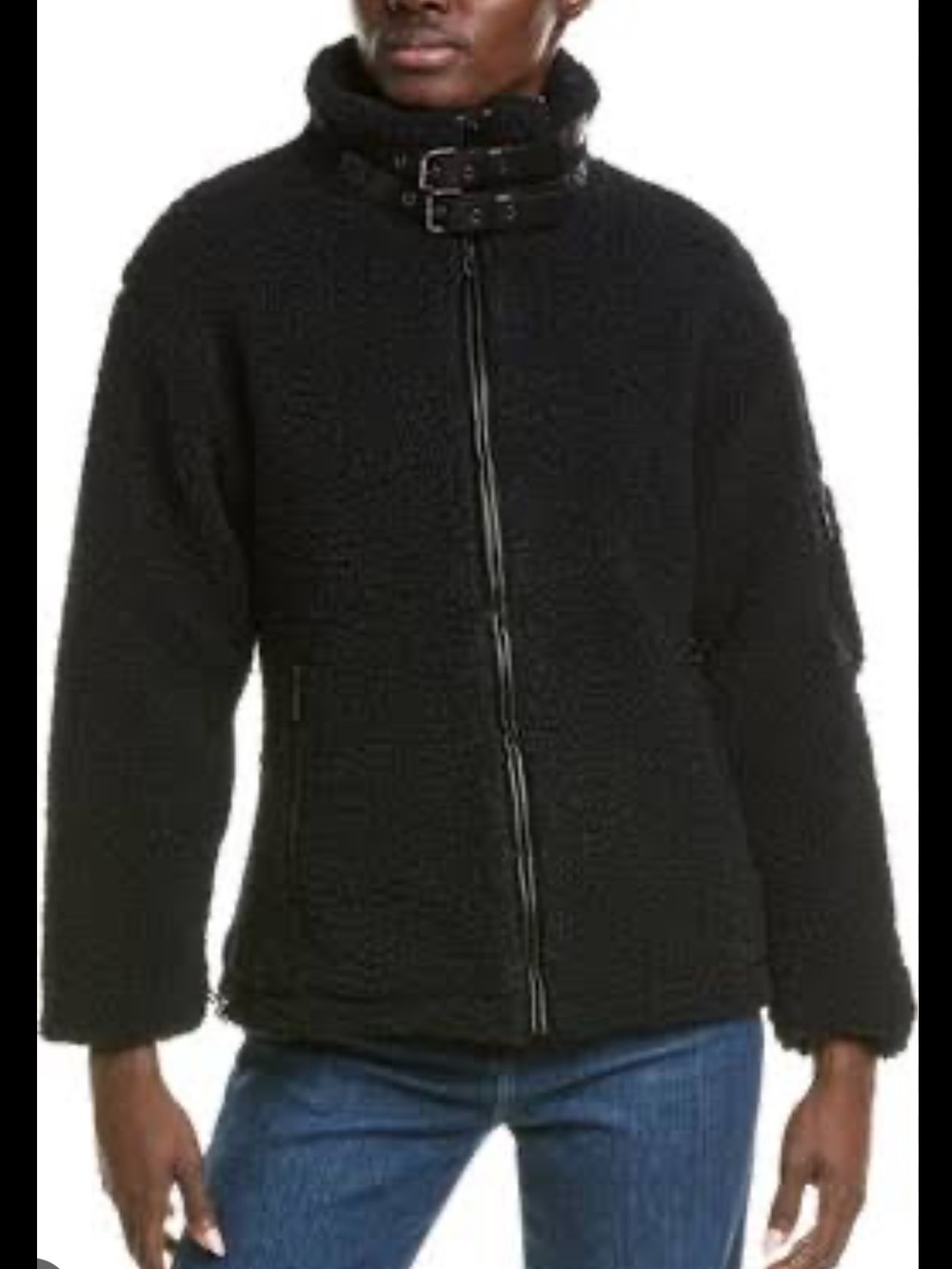 Nicole Miller Black Sherpa Jacket NEW